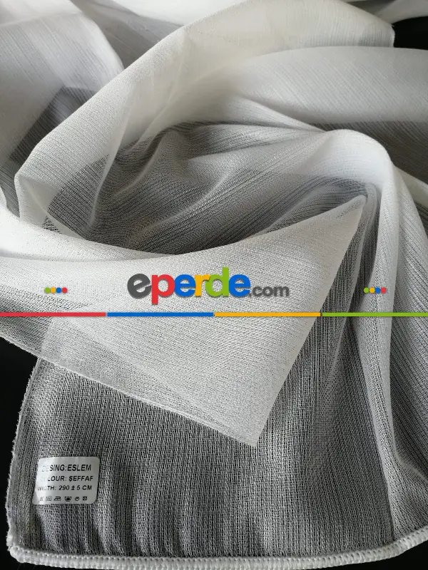 Ütü İstemeyen Düz Bambu Eslem - 2 Seçenekli Ekru / Şeffaf