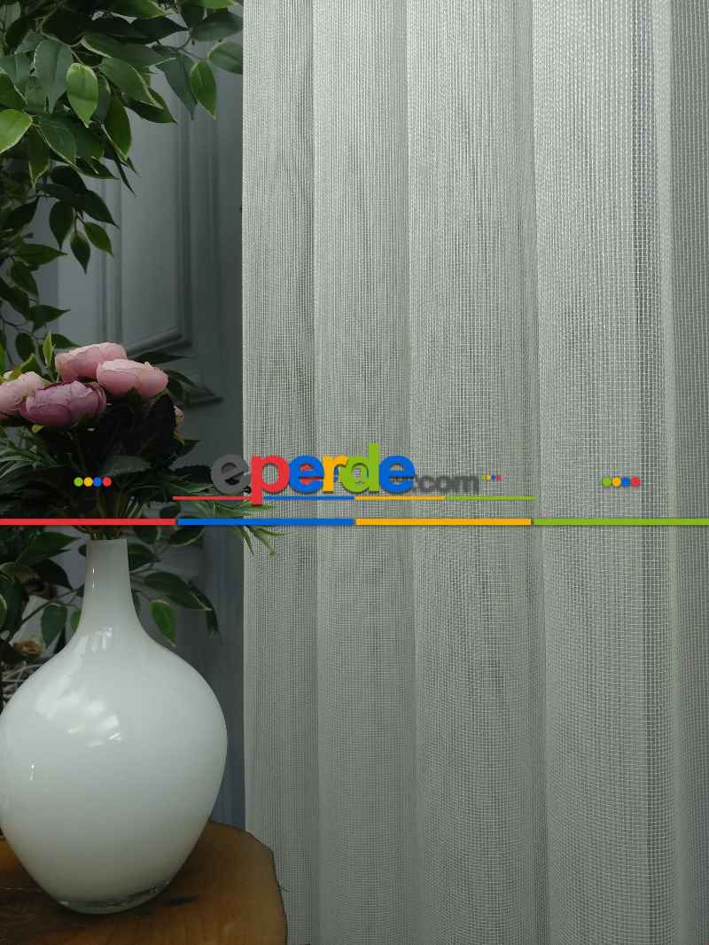 Çelik Çizgili Yüksek Gramajlı Tül Perde - Kurşunlu Tül