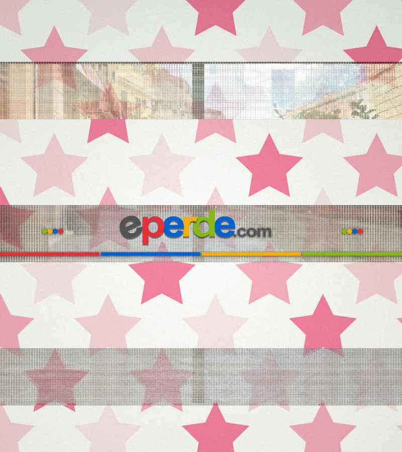 Yıldız Desenli Baskılı Zebra Perde- Pembe-çok Renkli