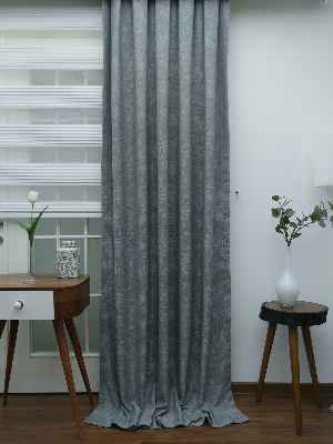 Gri - Düz Jakar Fon Perde- Gri-füme-antrasit-gri Açık