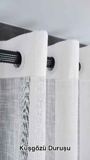 Natural Keten Tül Birinci Kalite İplikten Özel Üretilmiştir, Kurşunlu-katlamalı Etek, Standart Kanun Pile-es Pile-amerikan Pile-kuşgözü Seçeneğiyle