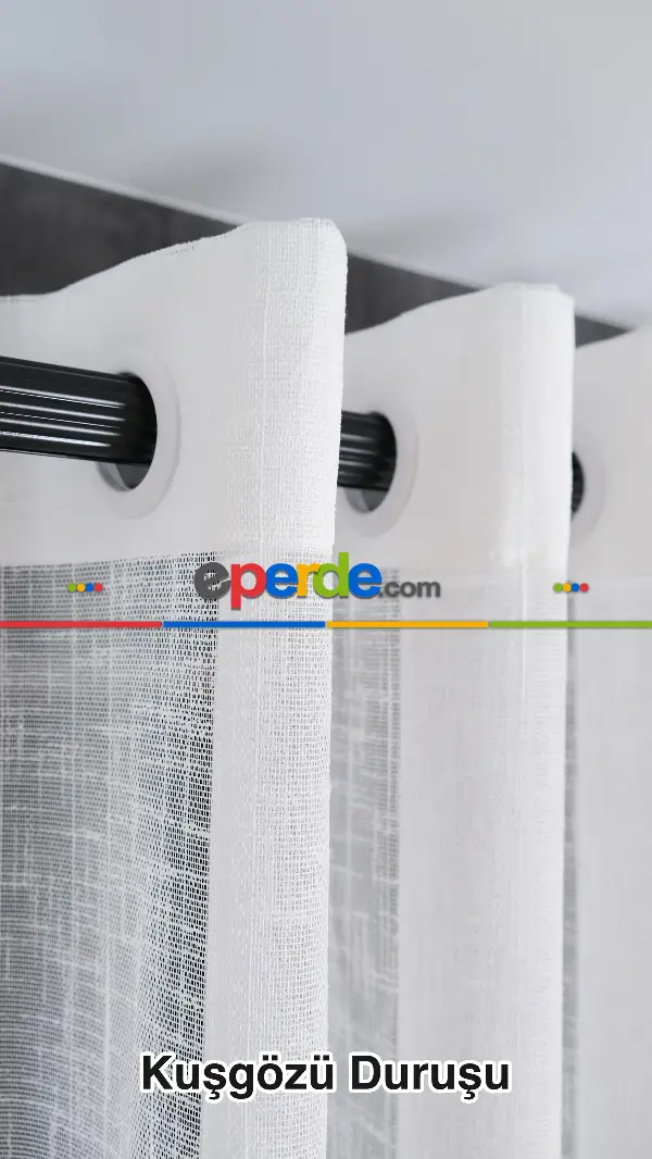 Natural Keten Tül Birinci Kalite İplikten Özel Üretilmiştir, Kurşunlu-katlamalı Etek, Standart Kanun Pile-es Pile-amerikan Pile-kuşgözü Seçeneğiyle