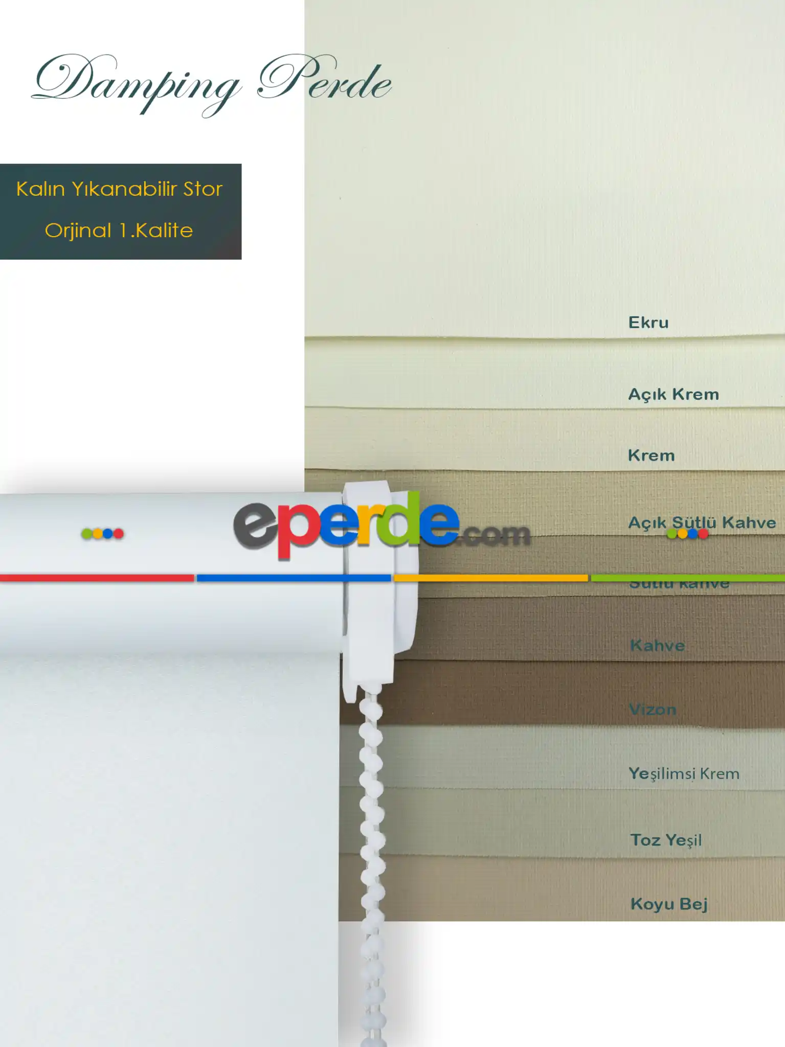 Düz Stor Perde Krem - Kahve - Bej - Vizon Toprak Tonları- Krem-bej-krem Açık-açık Yeşil-vizon Rengi-ekru-kahve-sütlü Kahve-kum Beji