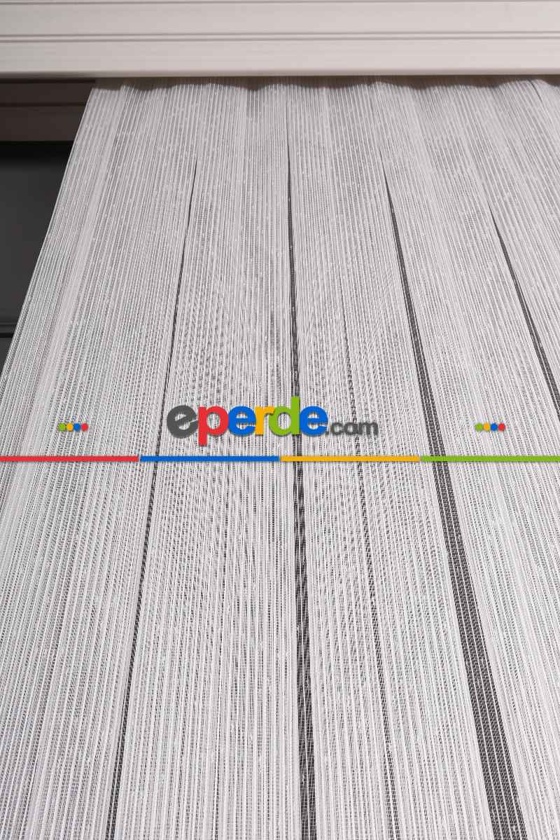 Yatak Odası - Çizgili Nokta Desen Armür Tül Perde Akdz 1077