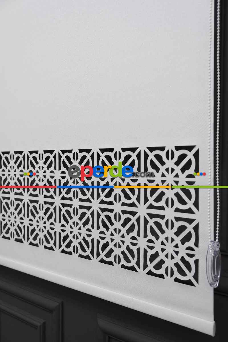 Ekru Renk Lazer Kesim Mat Stor Perde (ister Düz - İster Lazer Kesimli Satın Alın)