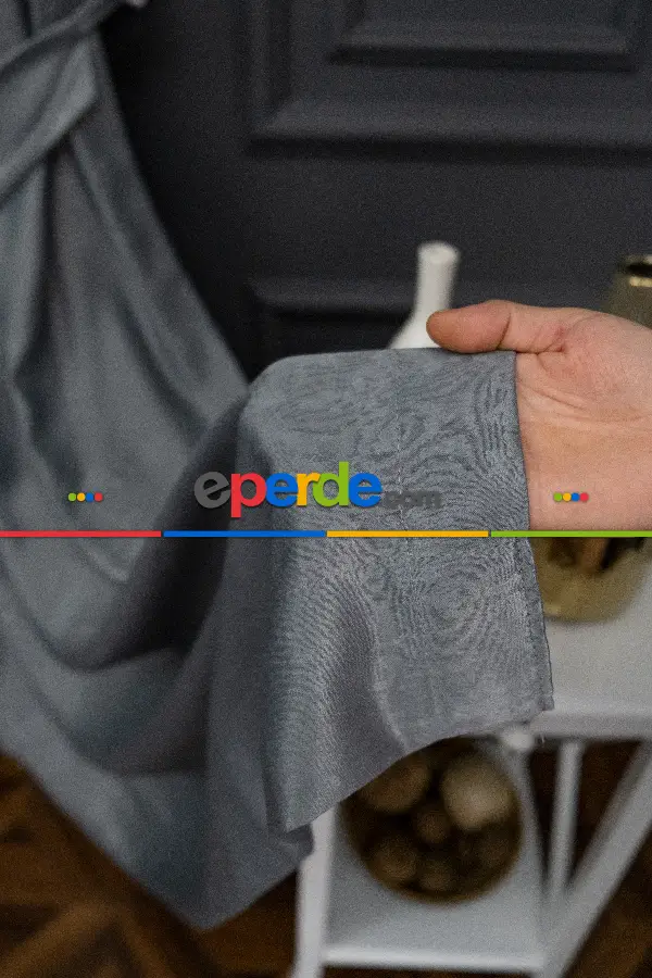 Yatak Odası - Soft Gri Yumuşak Dökümlü Fon Perde-gri-füme-antrasit