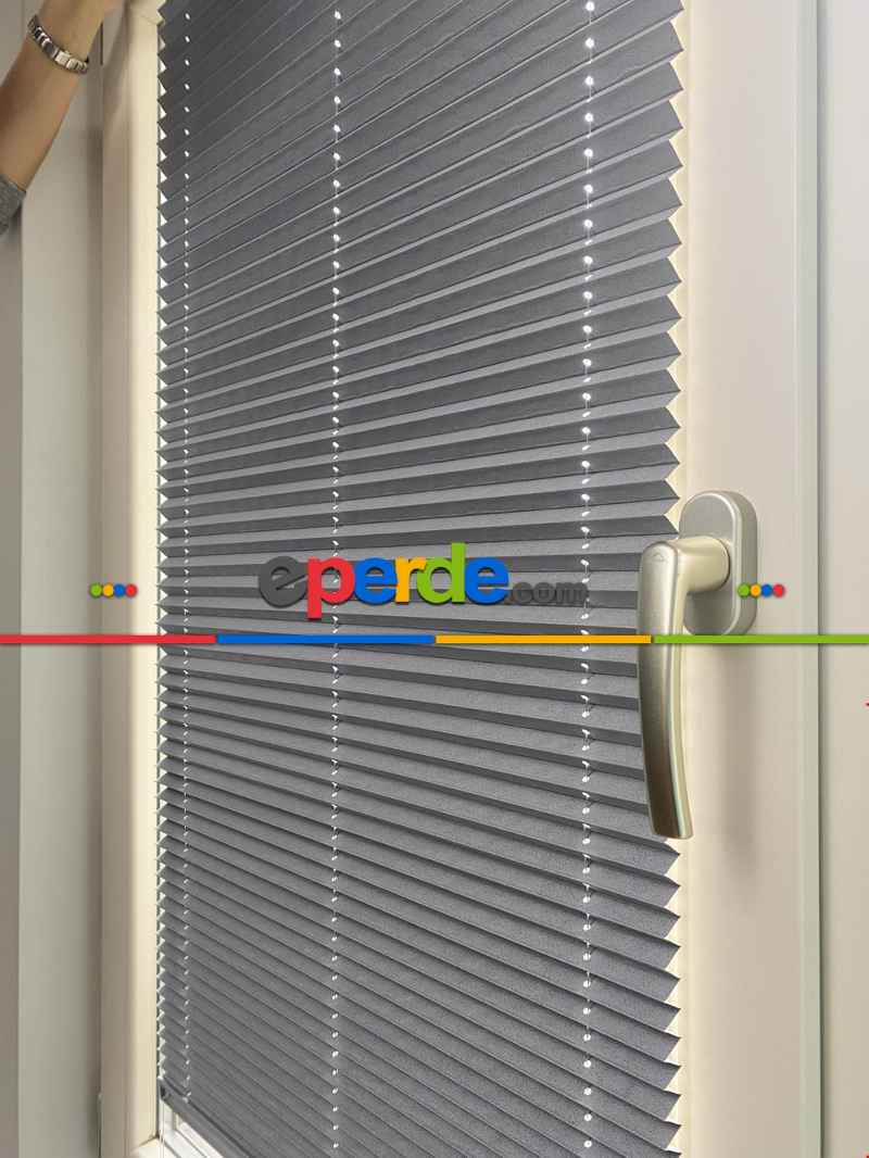 Plisel Perde, Gri Blackout Serisi Cam Balkon Perdesi 1. Kalite Matkapsız Montaj Yaylı Sistem