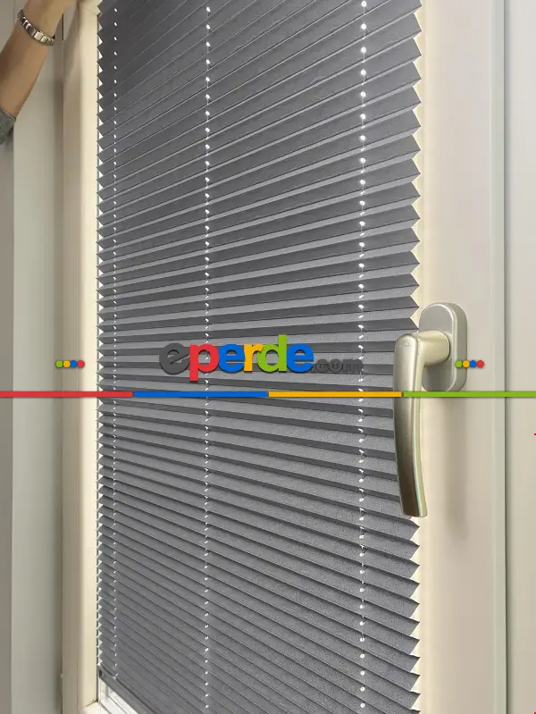 Plisel Perde, Gri Blackout Serisi Cam Balkon Perdesi 1. Kalite Matkapsız Montaj Yaylı Sistem