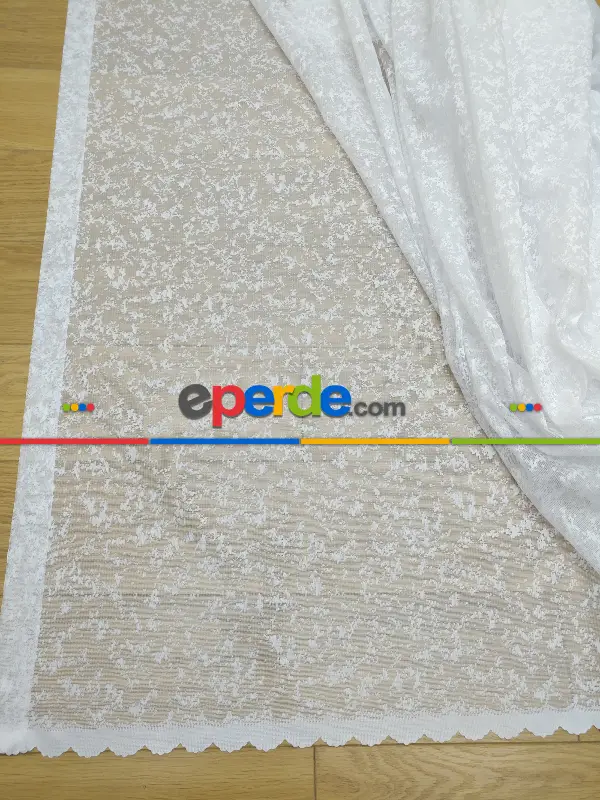 Sade Fransız Dantel Tül Perde & Kruvaze Perde- Ekru