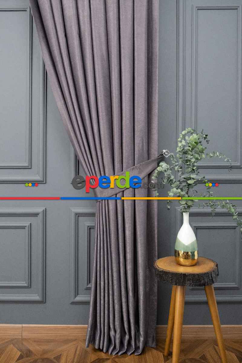 Soft Antrasit Fon Perde Geniş En (285)- Antrasit