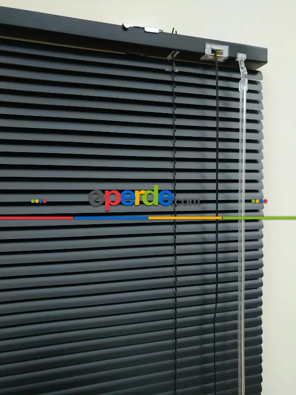 Siyah - Alüminyum Jaluzi Perde - 16mm Kalınlığında- Siyah