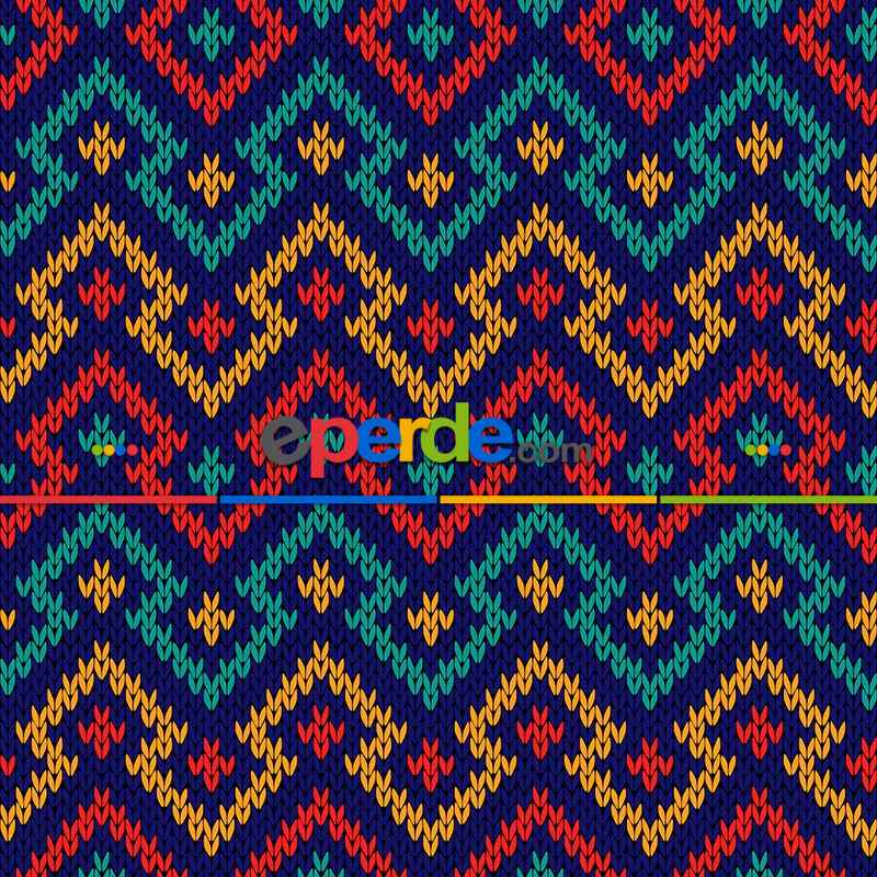 Örgü Desenli Fon Perde Evm616 Kumaşı Kalındır Duck Bezi Değildir- Lacivert-Mavi-Kırmızı-Sarı