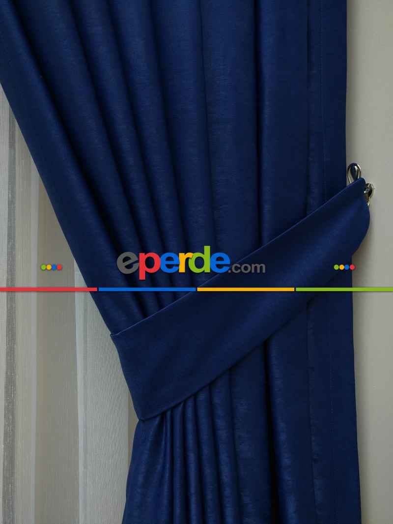 Soft Saks Mavi Fon Perde (180)- Saks Mavi