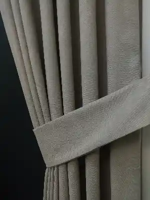 Taş Rengi Açık Gri Düz Pileli Fon Perde- Gri Açık-Taş Rengi 70cm X 260cm 