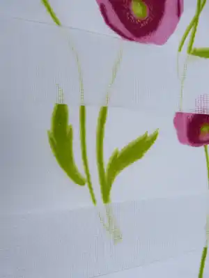 Gelincik Desen Zebra Perde- Pembe-Menekşe Kırmızı