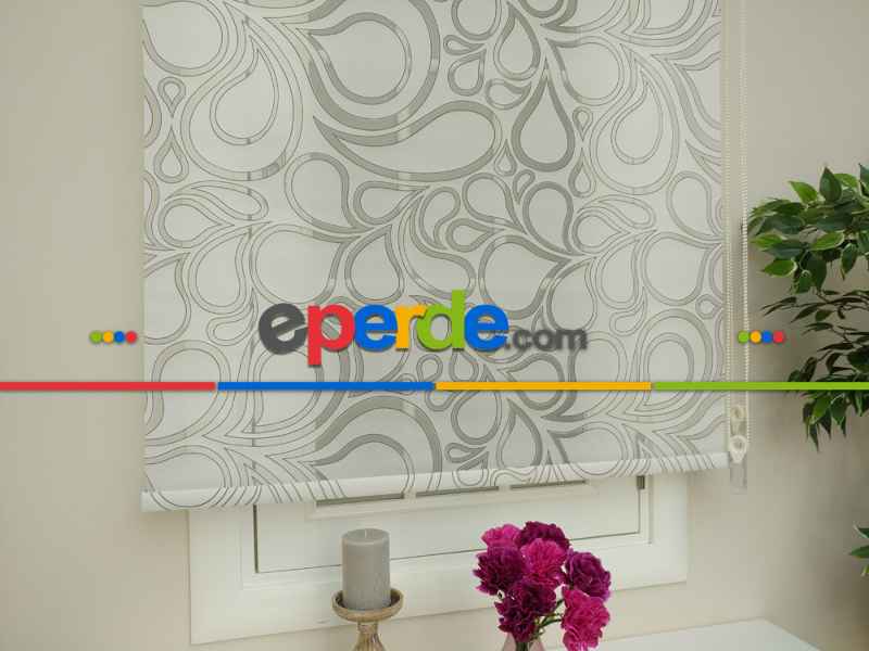 Mutfak Tül Stor Perde - Çiftli Sistem- Beyaz