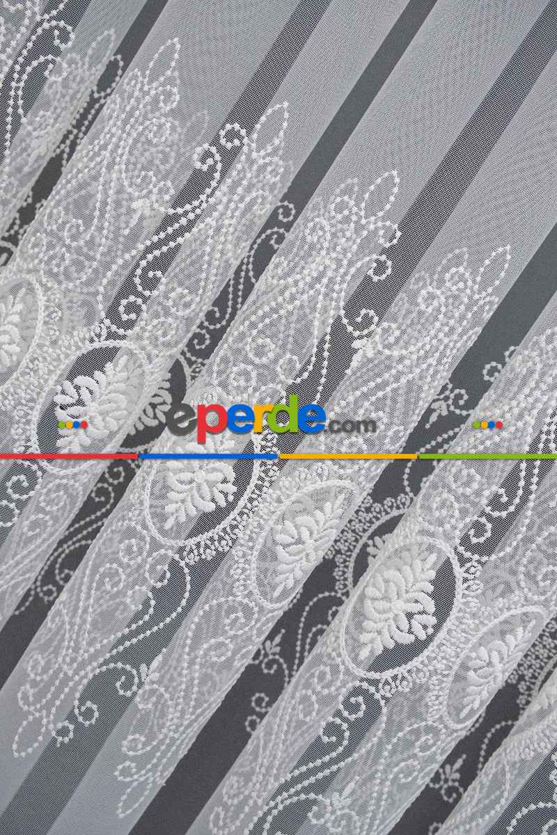 Yatak Odası - Brillant Tül Salon Damask Desen Tarz Moda Yeni Nakış İşlemeli Tül