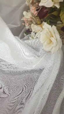 Genç Odası - Parlak Kalın Tül Tasarım Moda Yeni Tasarım- Beyaz-ekru