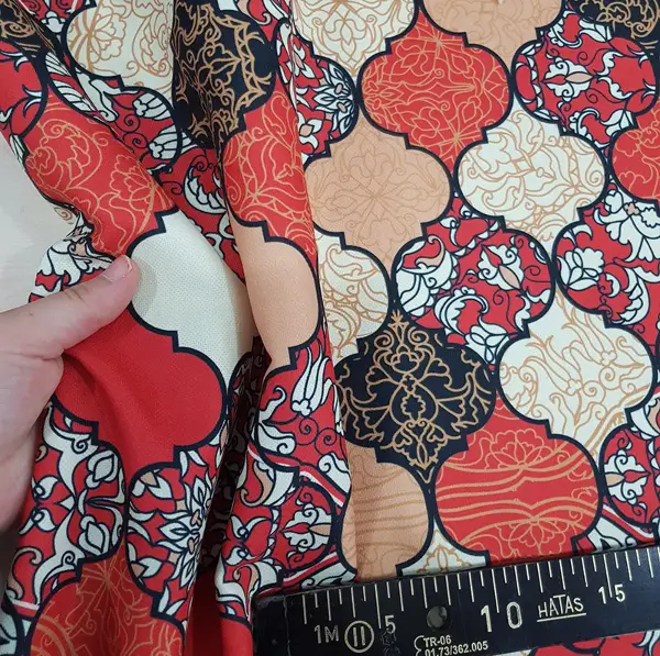 Bordo Osmanlı Desenli Fon Perde Evm598 Kumaşı Kalındır Duck Bezi Değildir- Sarı-Beyaz-Bordo