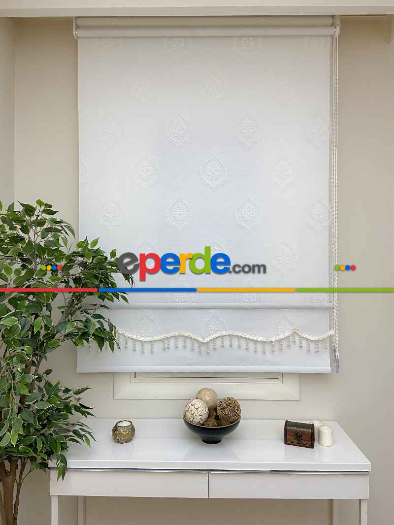 Çiftli Sistem Tül Stor Perde Ve Stor Perde- Ekru