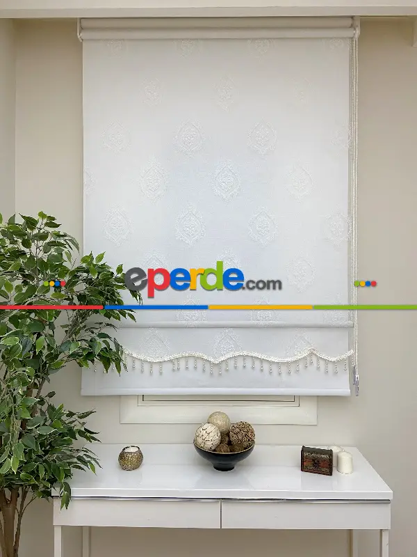 Çiftli Sistem Tül Stor Perde Ve Stor Perde- Ekru