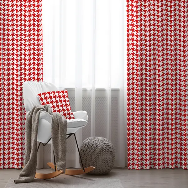 Kırmızı Fon Perde Evim1621-2 Kumaşı Kalındır Duck Bezi Değildir