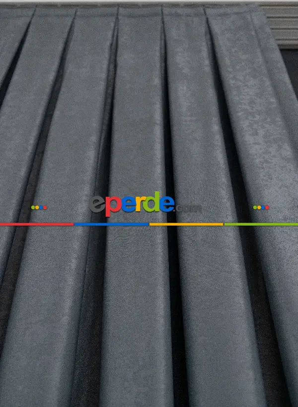 Yatak Odası - Soft Gri Yumuşak Dökümlü Fon Perde-gri-füme-antrasit