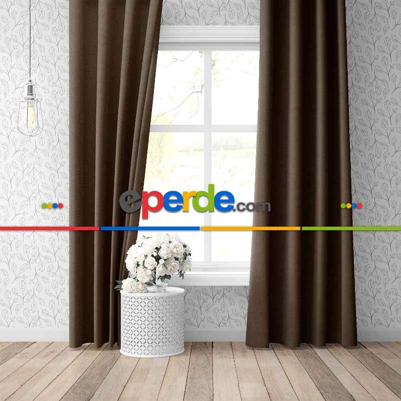 Blackout Karartma Tek Kanat Fon Perde Kahverengi