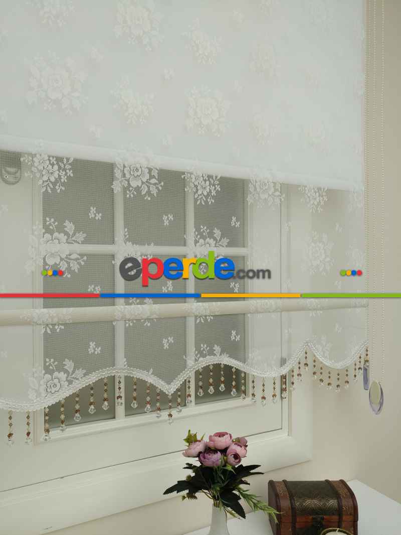 Brillant Özel Üretim - Son Kalite Çiftli Sistem Tül Perde Ve Stor Perde Tek Mekanizmada - Ekru