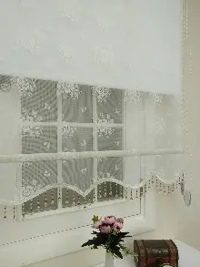 Brillant Özel Üretim - Son Kalite Çiftli Sistem Tül Perde Ve Stor Perde Tek Mekanizmada - Ekru