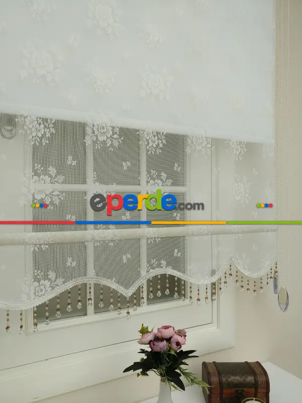 Brillant Özel Üretim - Son Kalite Çiftli Sistem Tül Perde Ve Stor Perde Tek Mekanizmada - Ekru