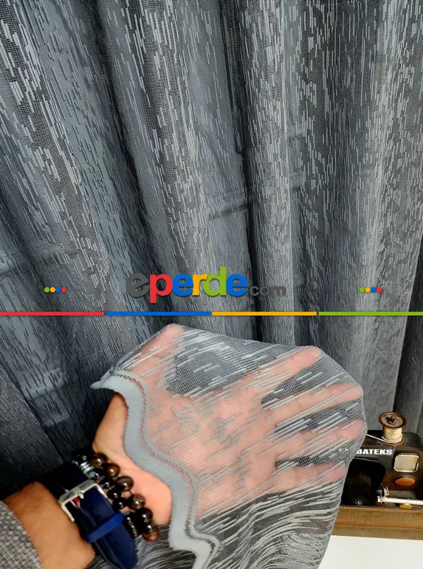 Yağmur Sade Düz Antrasit Gri Renkli Ütü İstemez Tül Perde