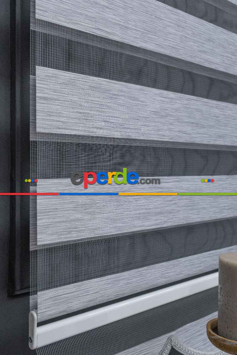 Gri Bambu Zebra Perde 100x200