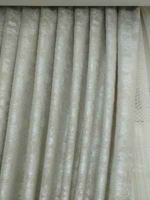 Patine Desenli Taş Rengi - Katyonik Jakar Fon Perde- Taş Rengi