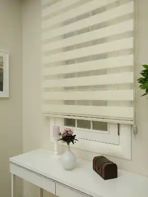 Oturma Odası - Zebra Perde - Düz Zebra Perde- Krem