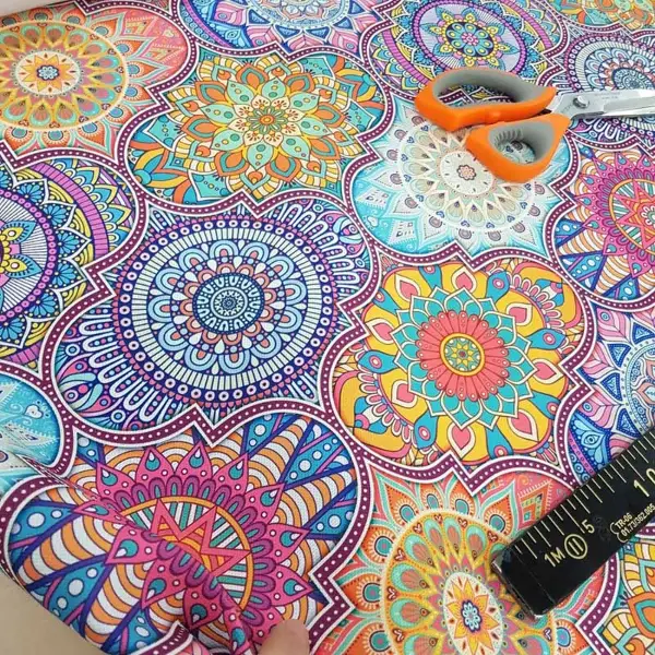 Mutfak Perdesi Kanat Fon Perde Patcwork Desenli- Turkuaz