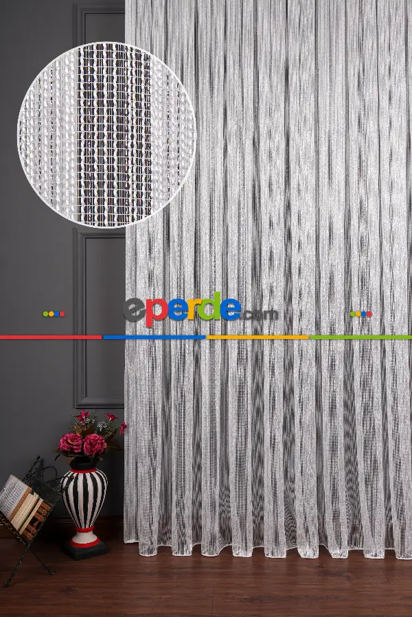 Gümüş Simli Çelik Armür Tül Perde Akdz 970