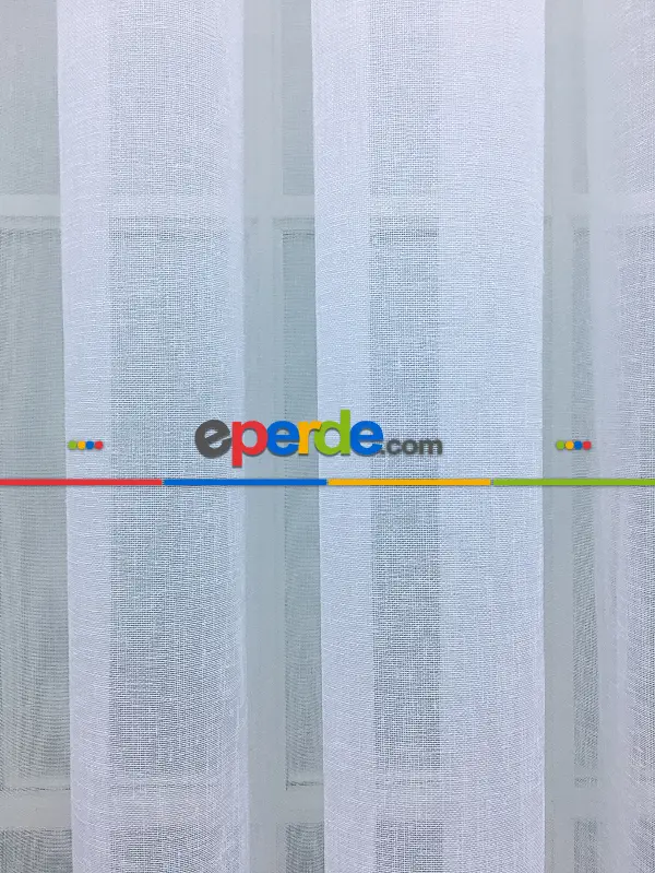 Bebek Odası Tül Perde - Lüx Tül Perde Ve Kruvaze Perde Saf Keten Doku Beyaza Yakın- Ekru