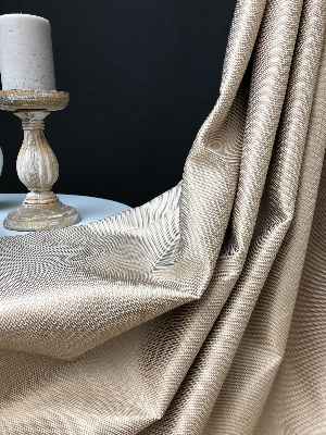 Krem Bej Desenli Jakar Fon Perde