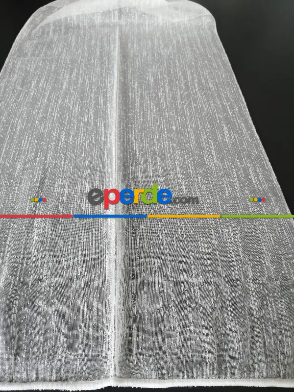 Kar Tanesi Serpme Desen Tül Perde - Krem