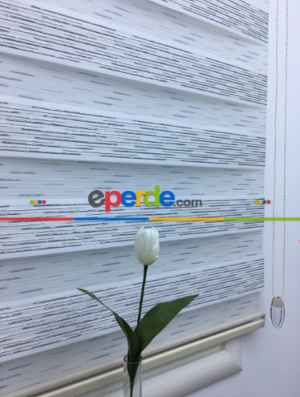 Mutfak Perdesi Zebra Perde Çizgili Seri- Gri-Füme-Antrasit