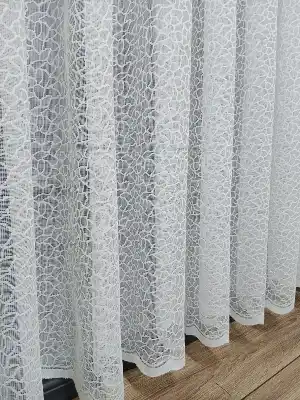 Beyaz Leopar Desen Desen Modern Tül Perde