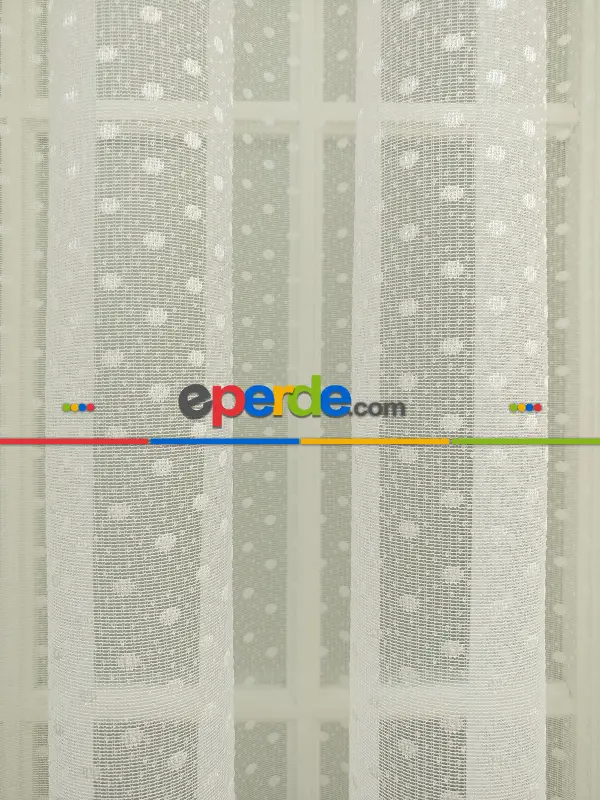 Mutfak Tül Perde Spor Desen - Ütü İstemez- Ekru