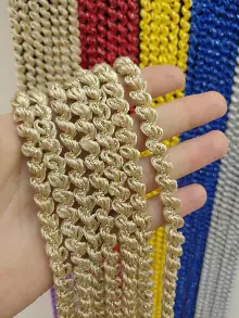 Mutfak İp Perde - Bej Rengi İp Perde Duble Bukle Serisi- Bej-gümüş