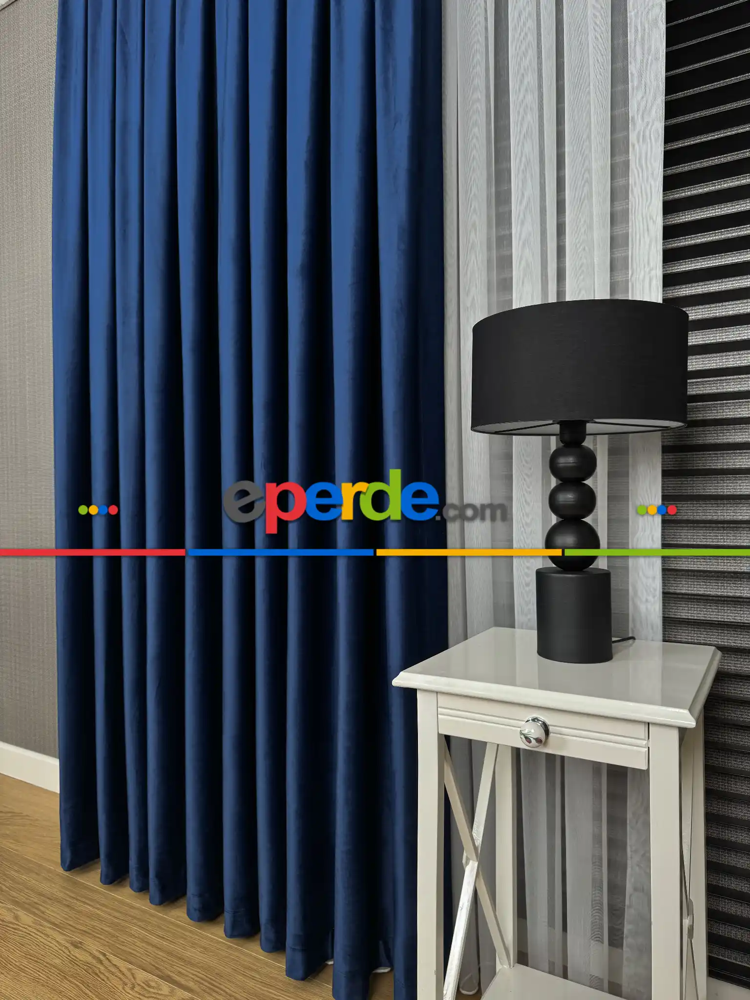 Koyu Lacivert İthal Kadife Fon Perde, Premium Kalite Serisi Kadife Fon Perde