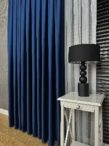 Koyu Lacivert İthal Kadife Fon Perde, Premium Kalite Serisi Kadife Fon Perde