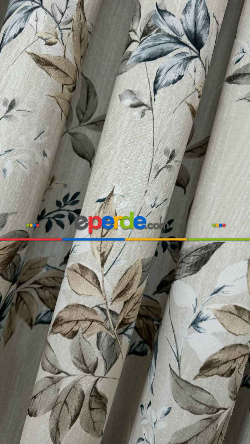 Çiçek Desenli Fon Perde - Premium Seri