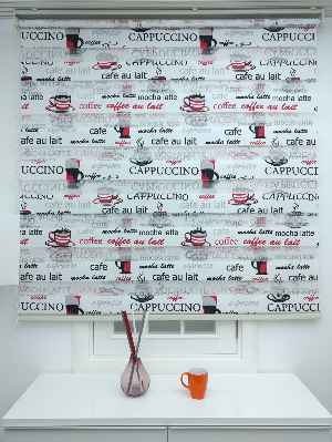 Mutfak Zebra Perde Desenli- Siyah Kırmızı