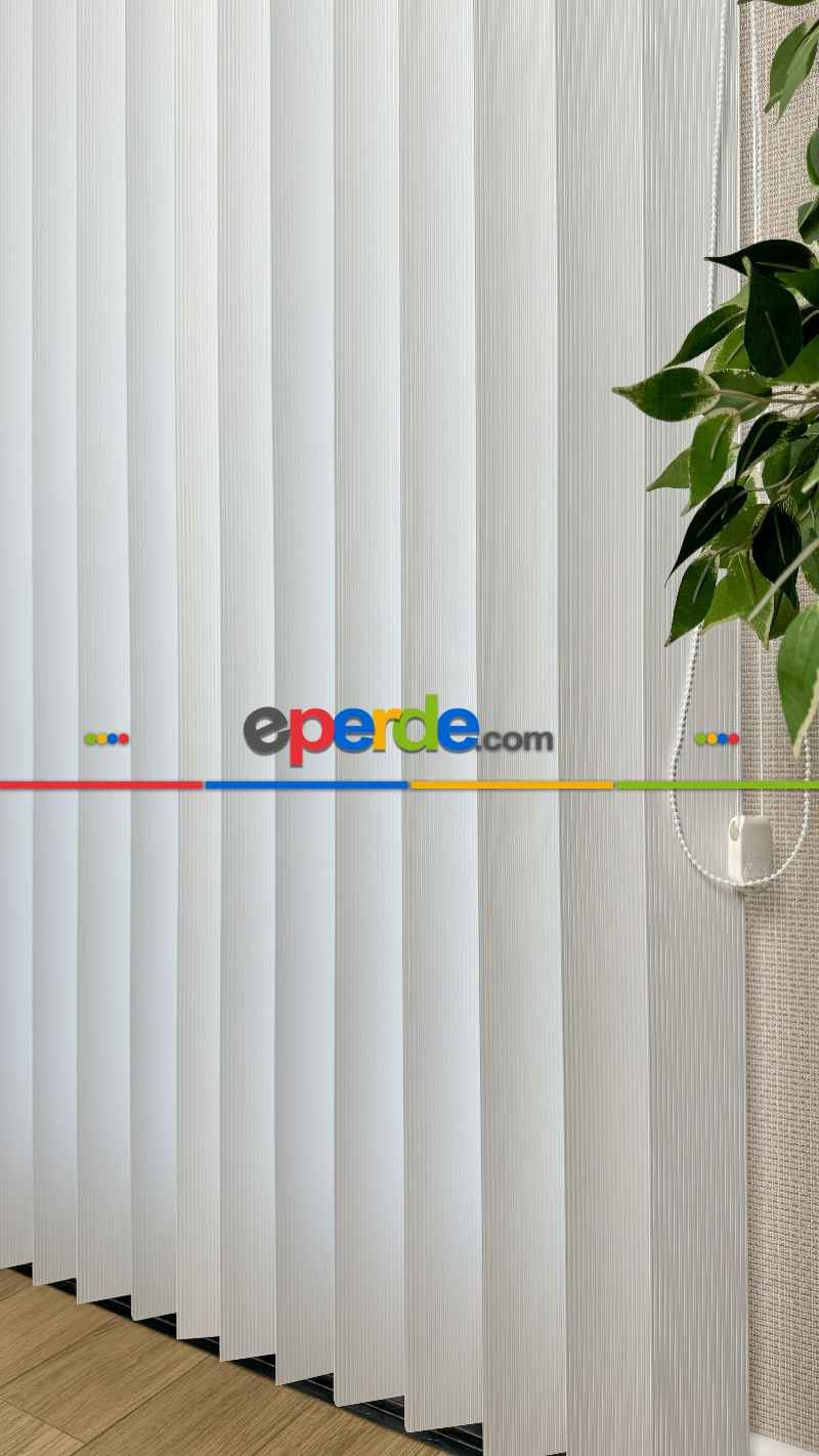 Ekru Çizgili Pvc Dikey Perde, Dikey Stor Perde