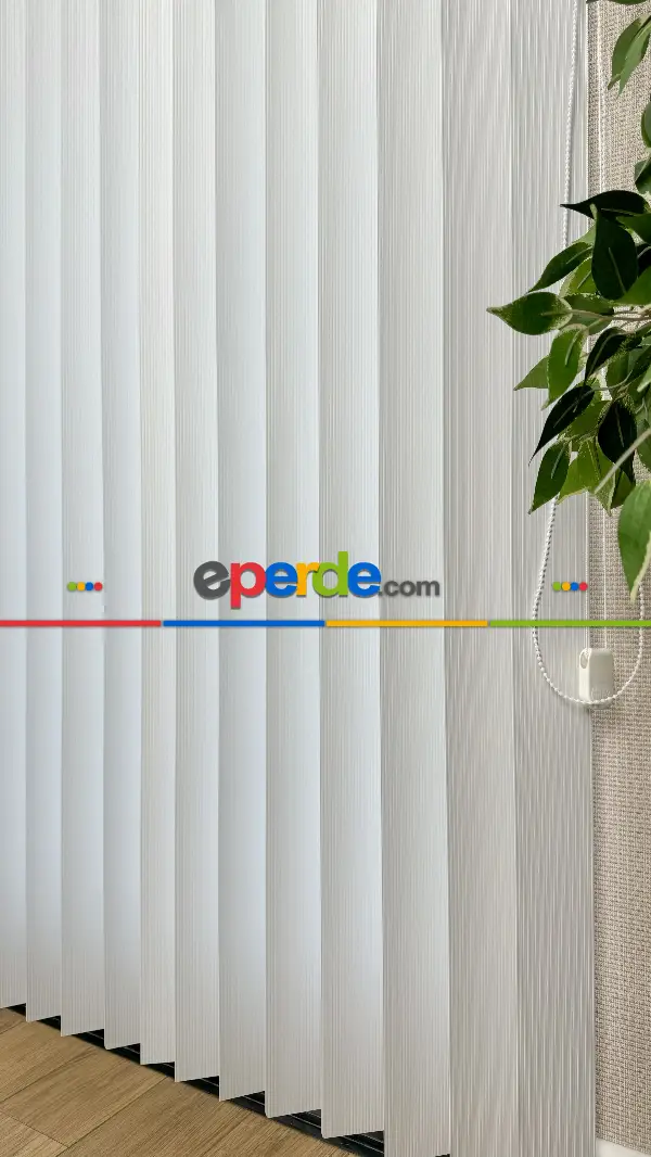 Ekru Çizgili Pvc Dikey Perde, Dikey Stor Perde